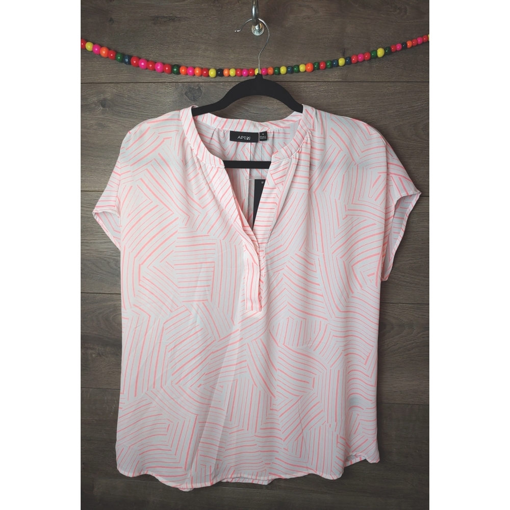 Apt. 9 white/pink sheer top NWT